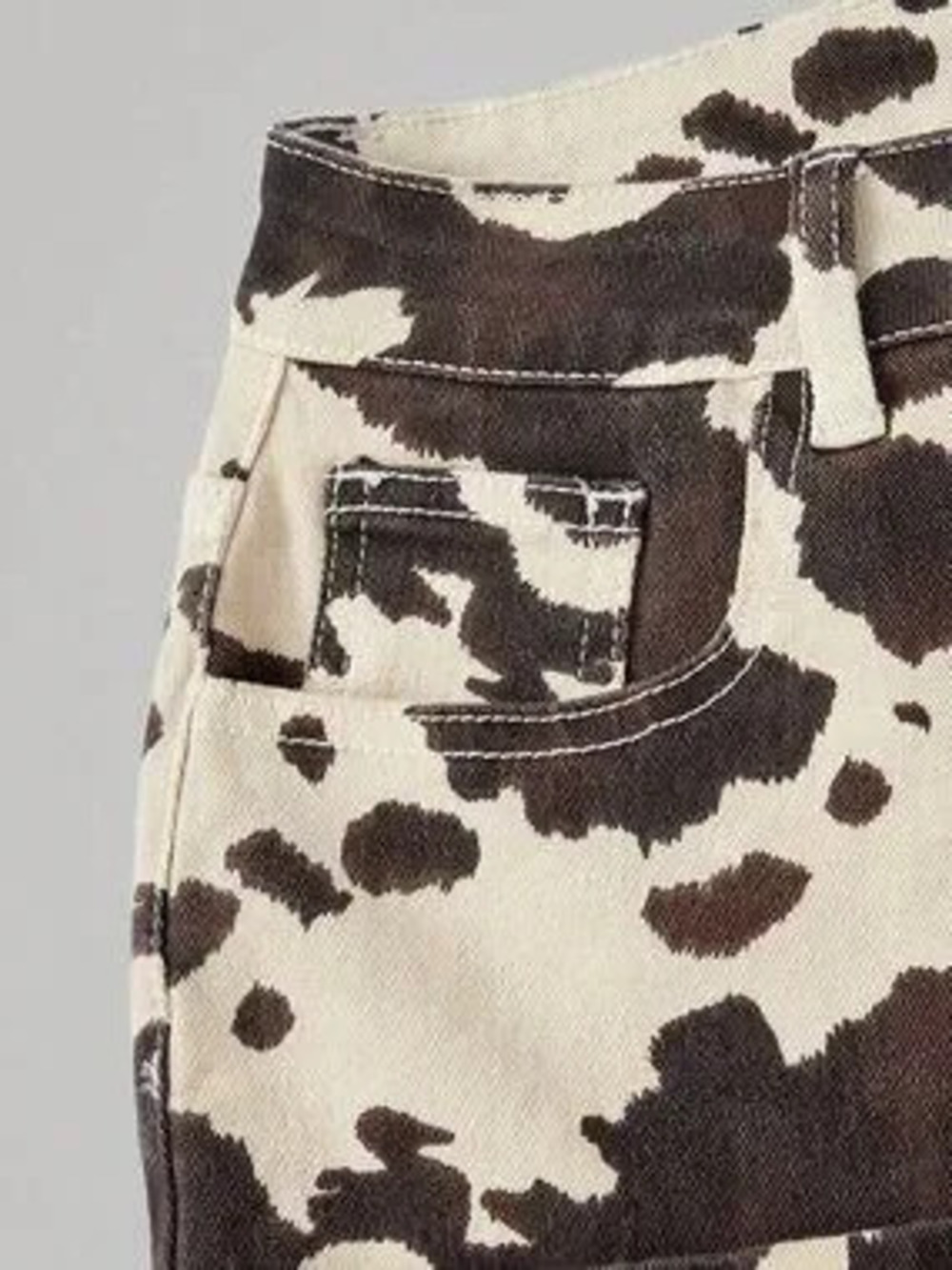 Multicolor Casual Elegant Women's All-Over Print Skinny Fitted Denim Mini Skirt